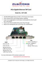Load image into Gallery viewer, User&#39;s guide for DCP-1004 PCIe Gigabit Network TAP Card