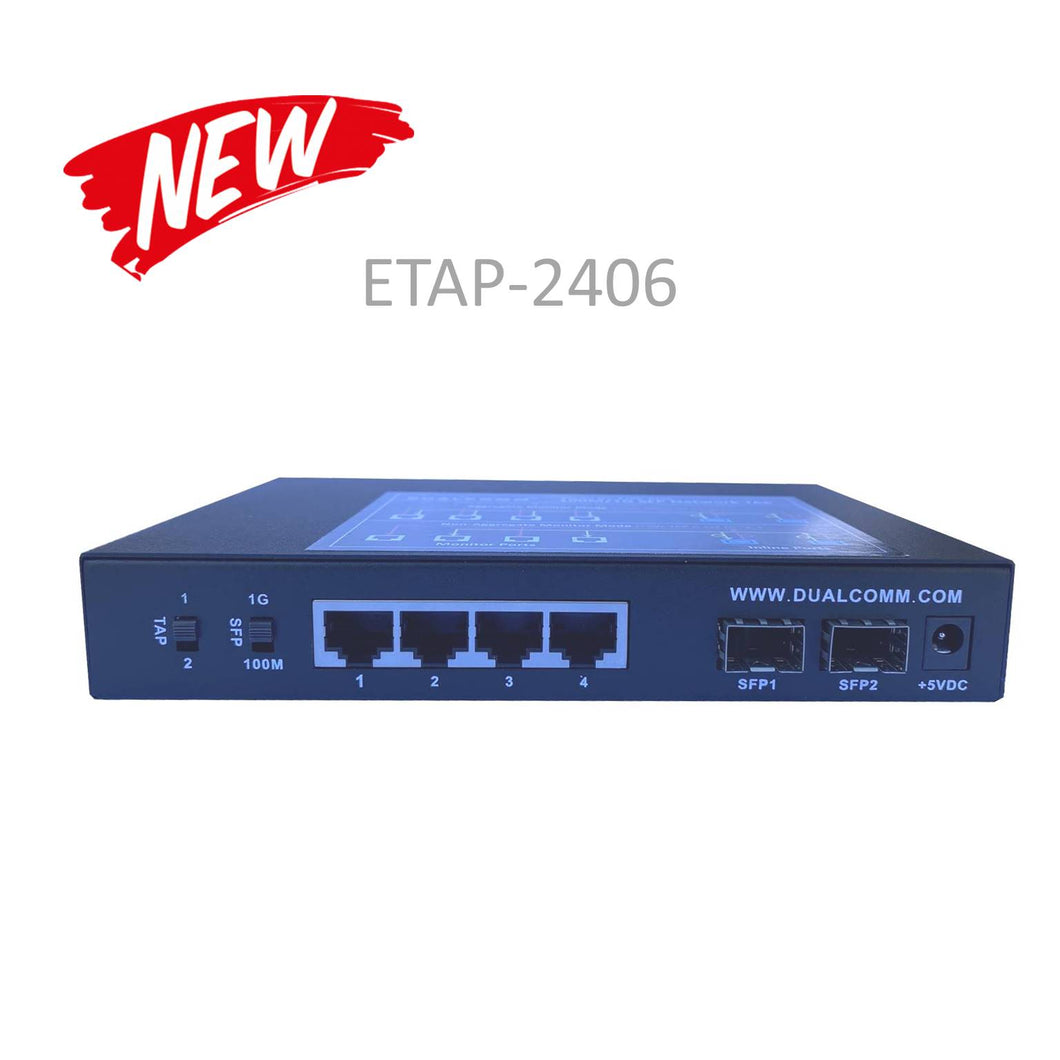 Front view of ETAP-2406 Dual-Speed SFP Ethernet Network Tap