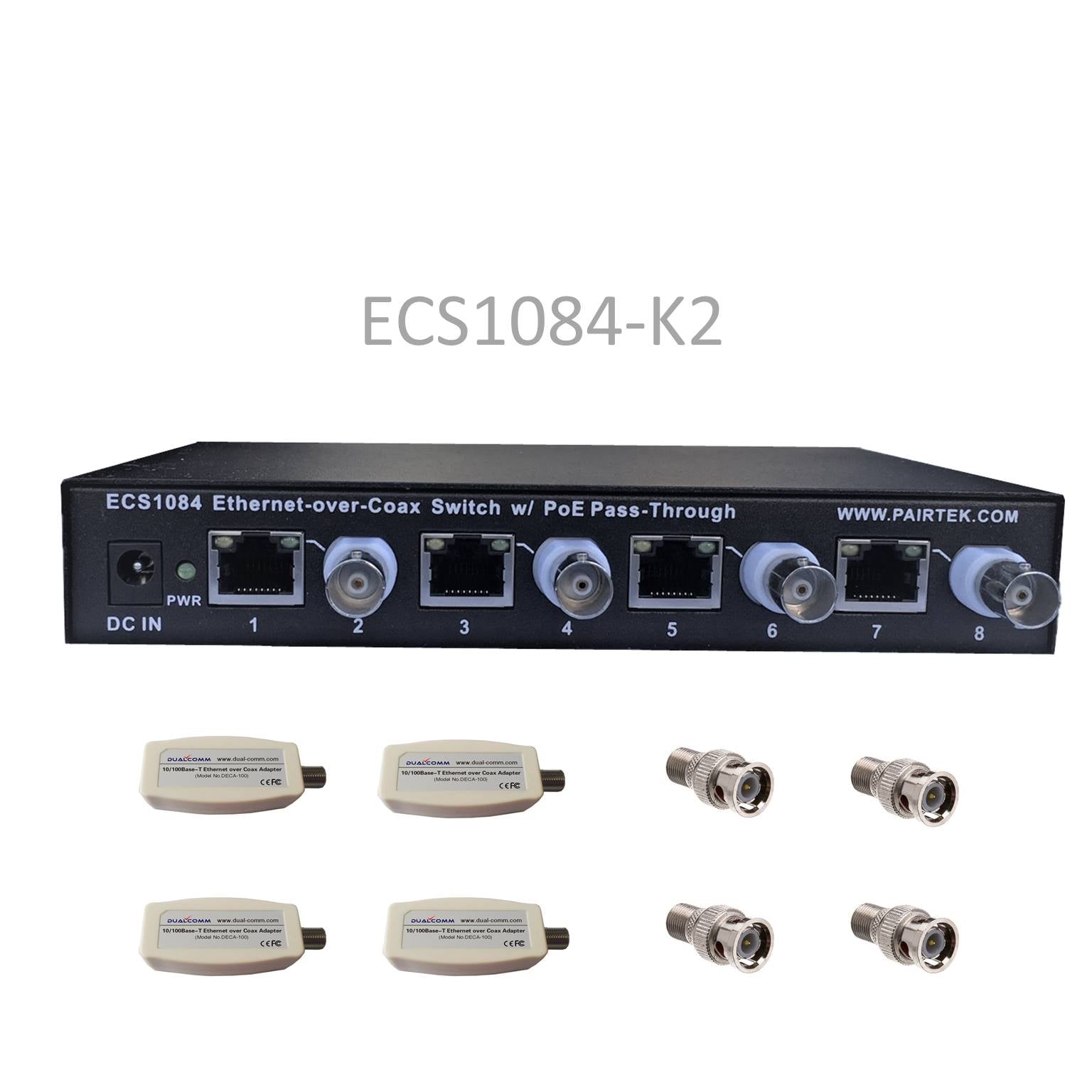 Ethernet-over-Coax Switch w/ PoE Pass-Through – Dualcomm