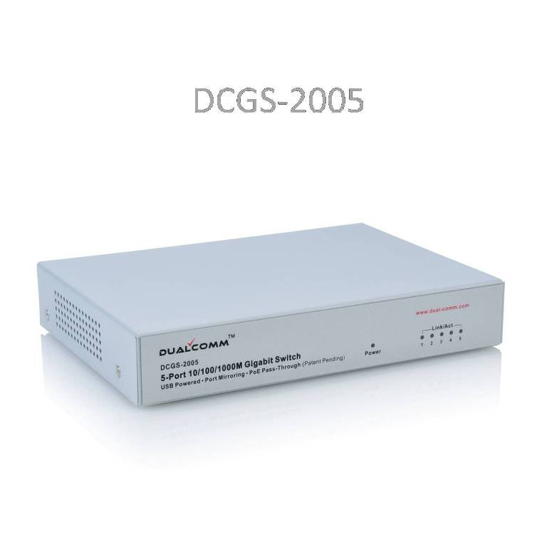 DUALCOMM DCGS-2005L 5ポート イーサネットスイッチ Gigabit Copper Network TAP – Dualcomm