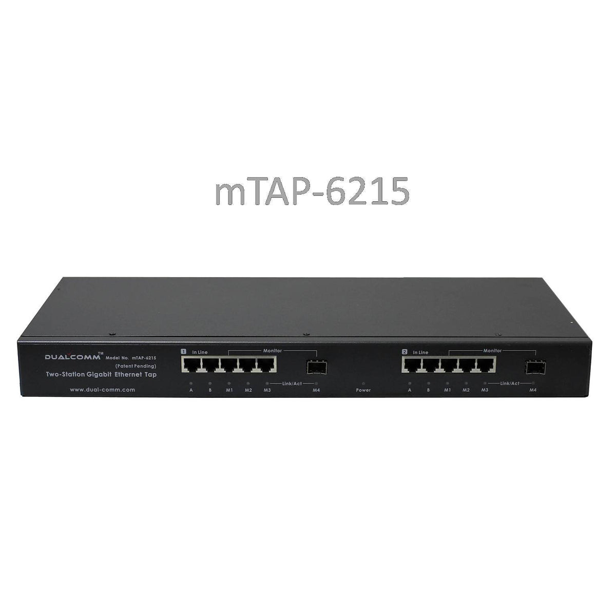 1U Rackmount 2-Station GbE Copper Network TAP – Dualcomm